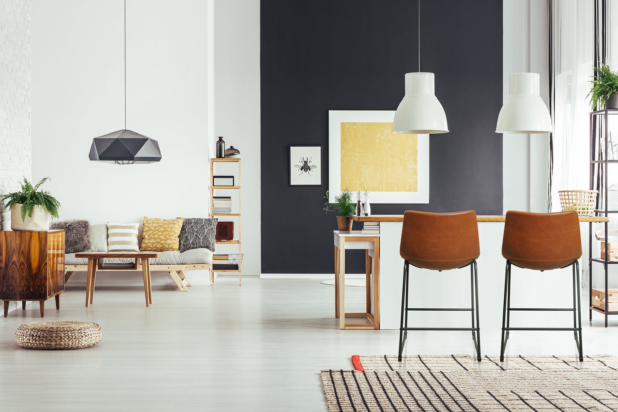 Dexter Tan Brown Set of Two Kitchen Counter Stools