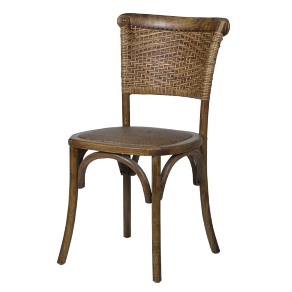 Elm Wood Rattan Dining Chair