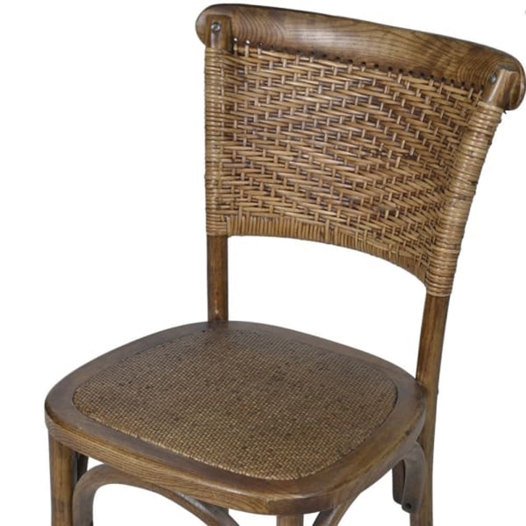 Elm Wood Rattan Dining Chair