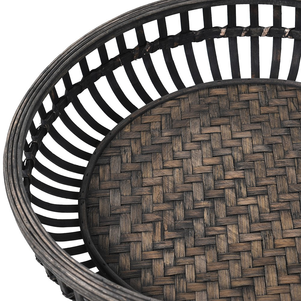 Set of 2 Black Bamboo Side Tables