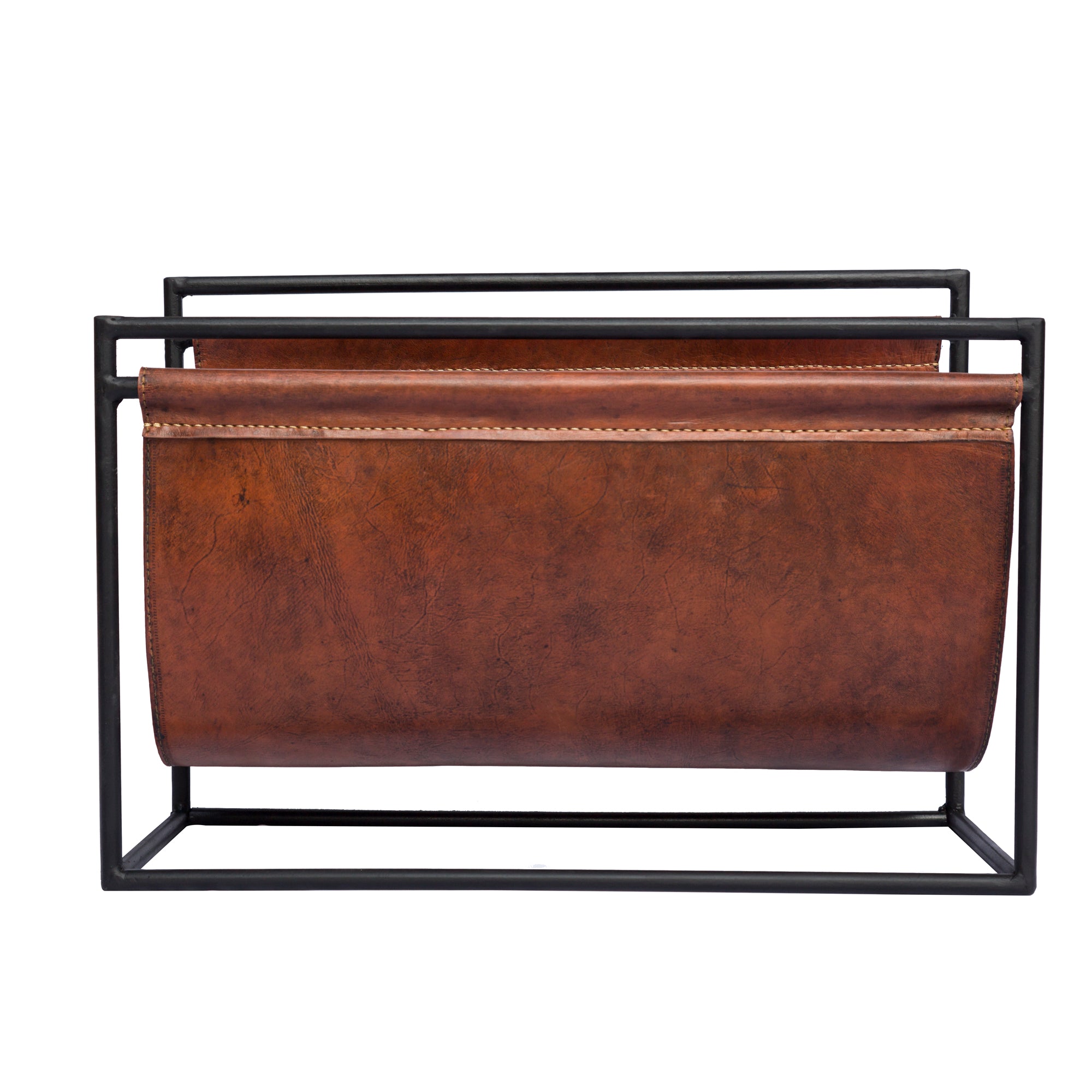 Leather Sling Magazine Rack