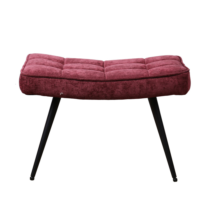 Gable Chenille Berry Red Footstool