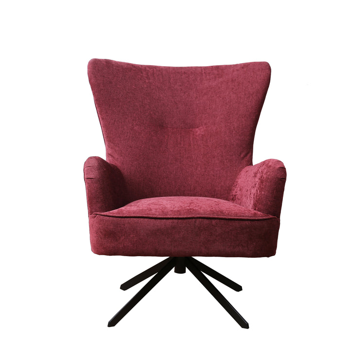Gable Chenille Berry Red Armchair