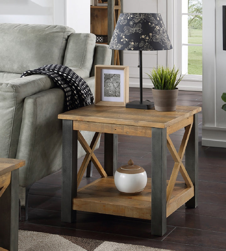 Harringay Reclaimed Wood Lamp Table / Side Table - The Orchard Home and Gifts