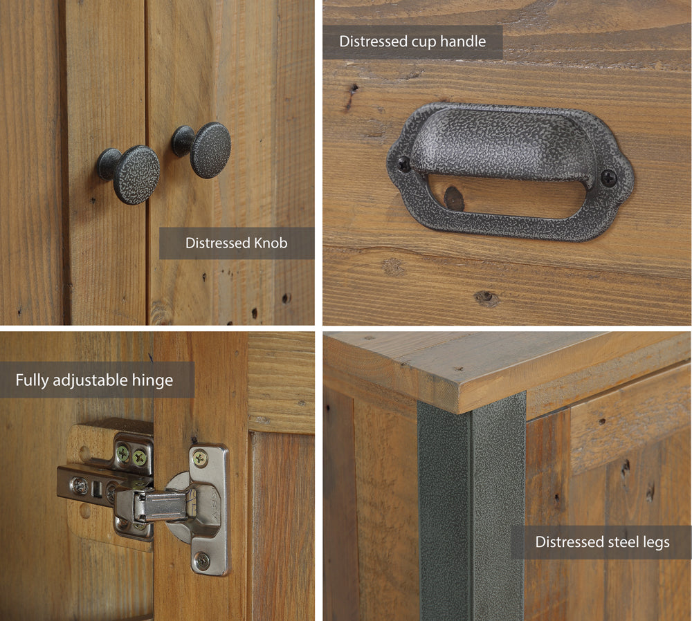 Harringay Reclaimed Wood Console Table with Shelf - The Orchard Home and Gifts