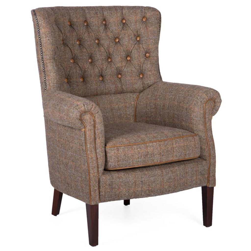 Holker Chair Gamekeeper Thorn Harris Tweed Armchair