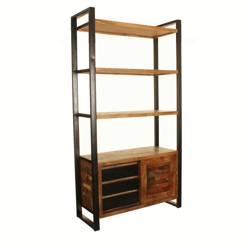 Shoreditch Open Bookcase With Storage Cupboard - The Orchard Home and Gifts