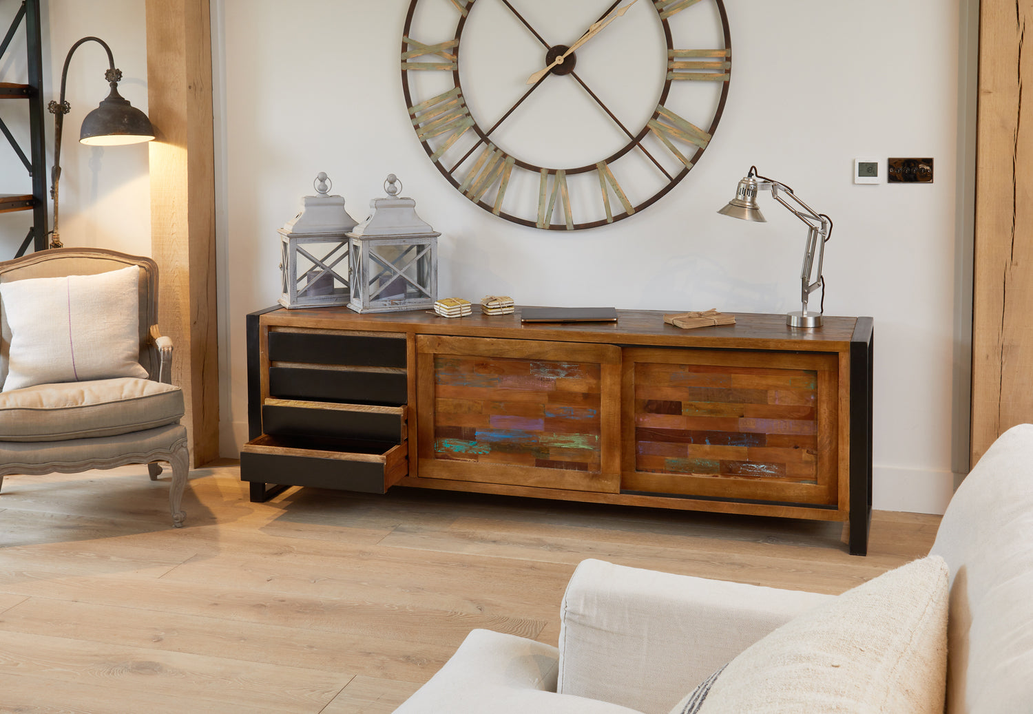 Shoreditch Long Four Drawer Sideboard - The Orchard Home and Gifts