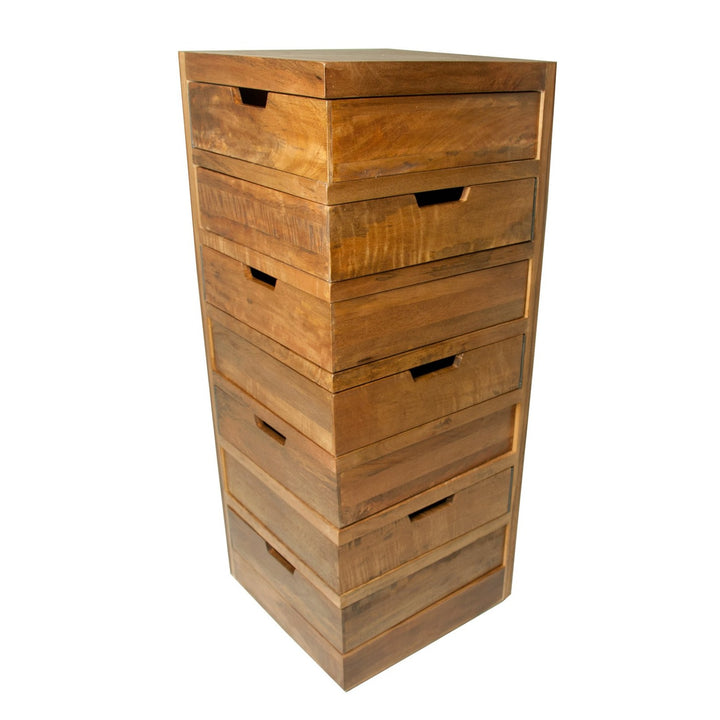 Industrial Vintage Collectors Seven Drawer Corner Swivel Chest