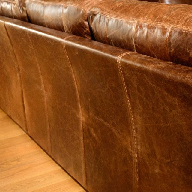 Luca Leather Three Seater Brown Cerato Sofa