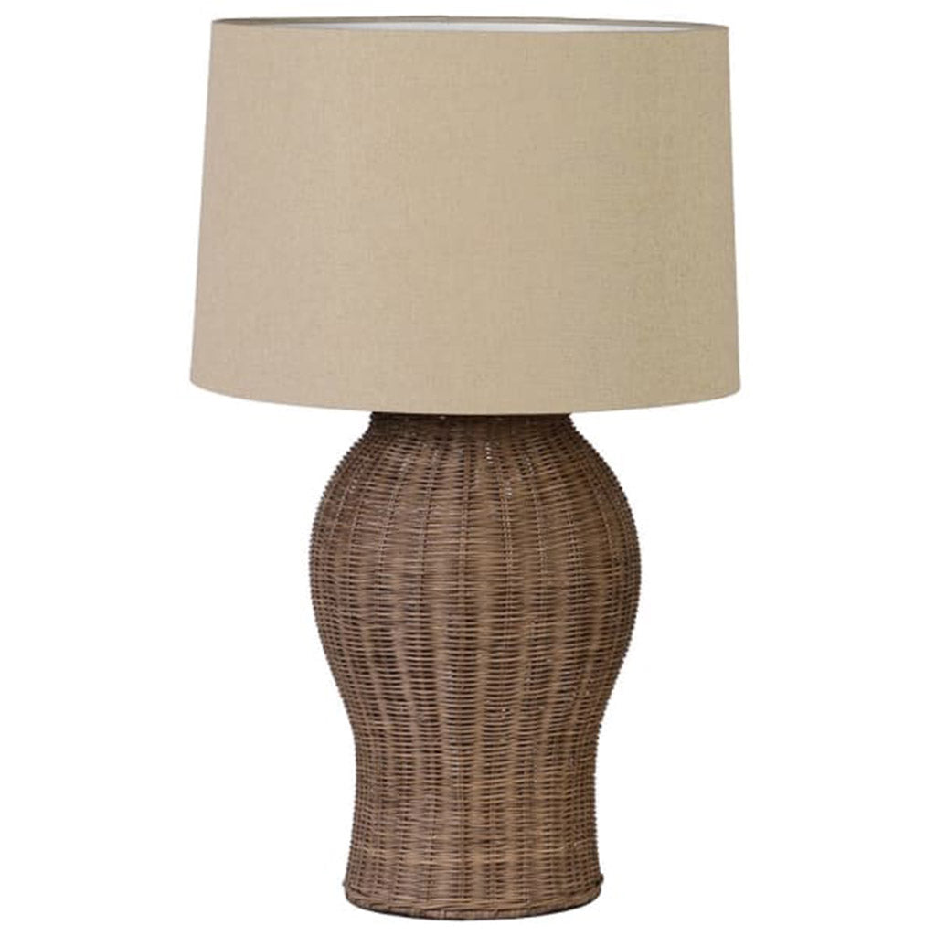 Large Rattan Urn Table Lamp