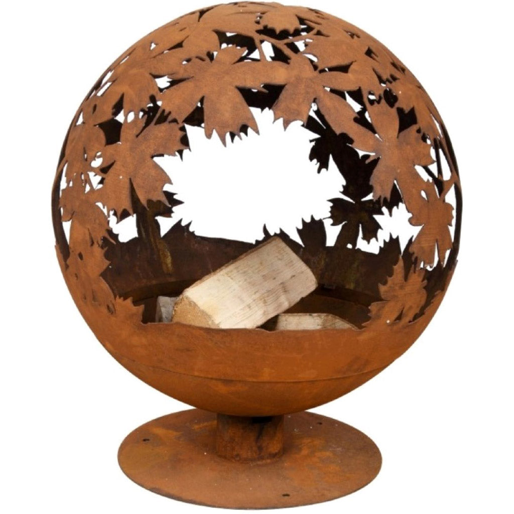 Leaves Laser Cut Rust Fire Globe