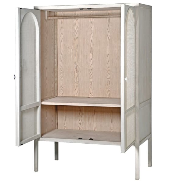 Marco White Wash Rattan Double Wardrobe