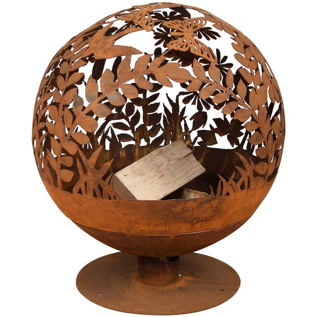 Meadow Laser Cut Rust Fire Globe