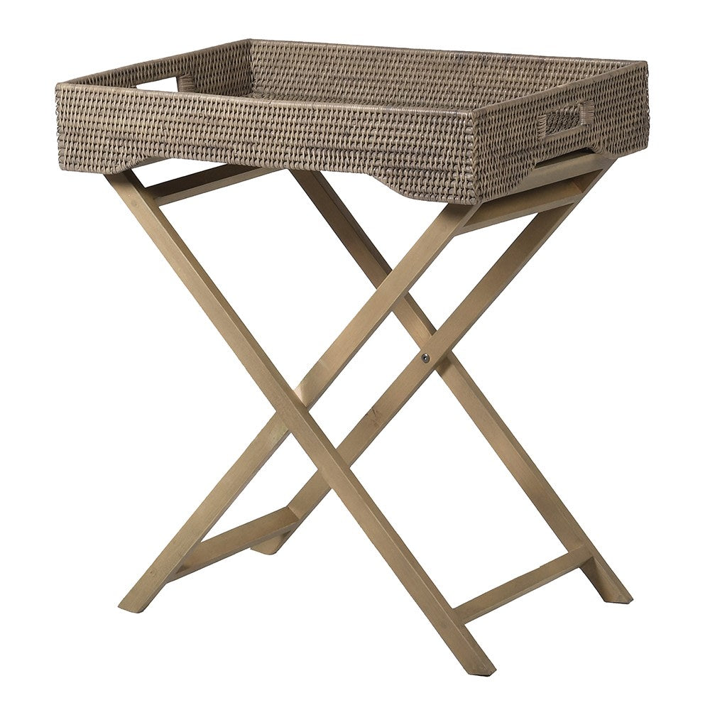Bermuda Rattan Butlers Tray On Stand
