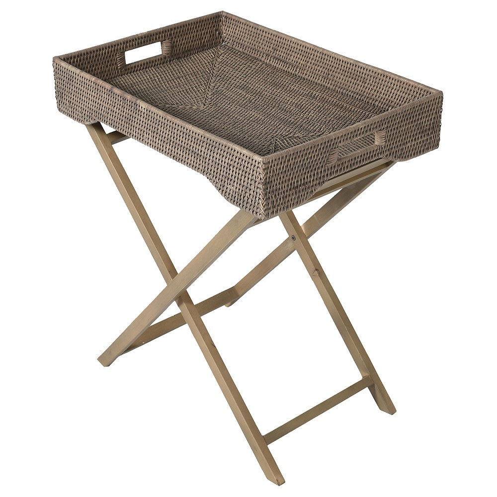 Bermuda Rattan Butlers Tray On Stand