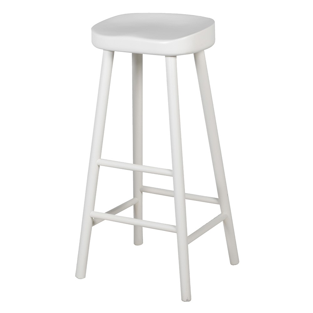 White Wooden Farmhouse Stool
