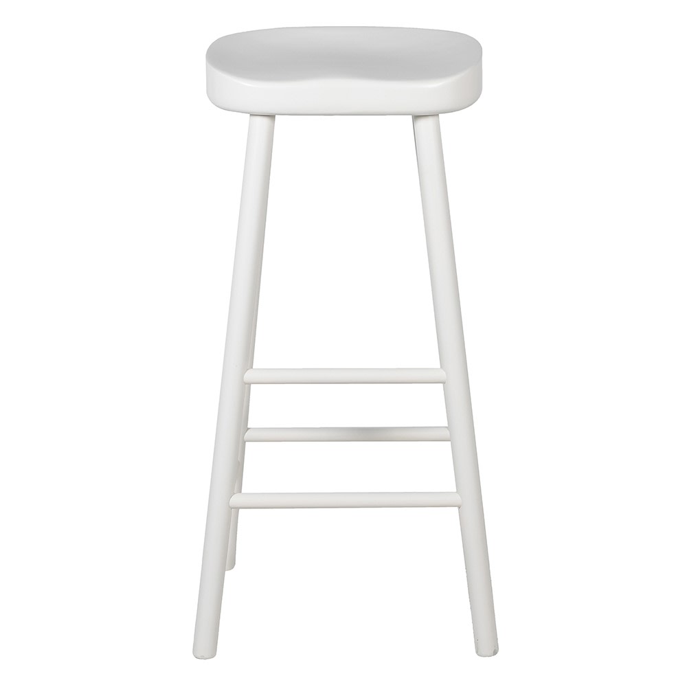 White Wooden Farmhouse Stool