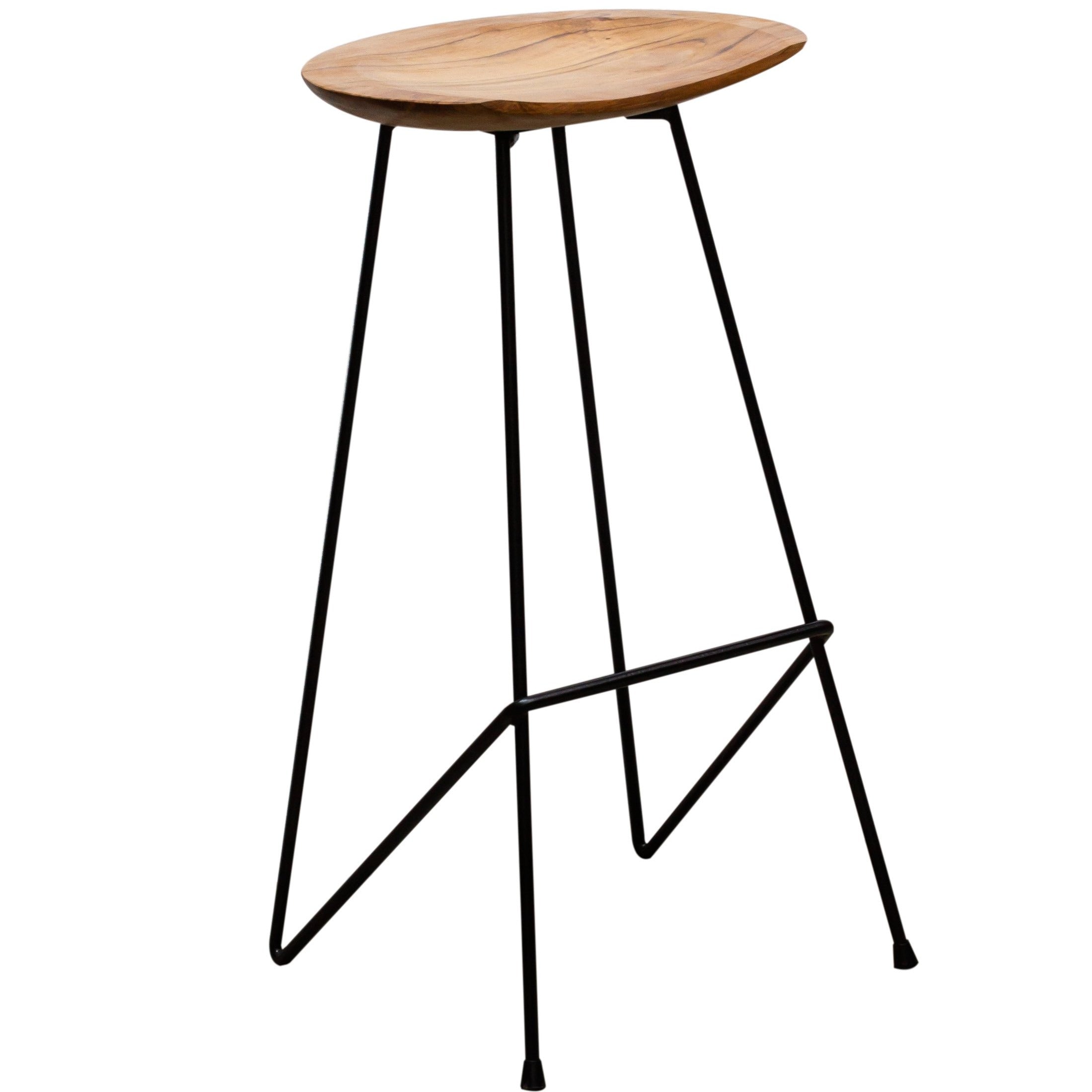 Teak Set of Two Kitchen Bar Stools