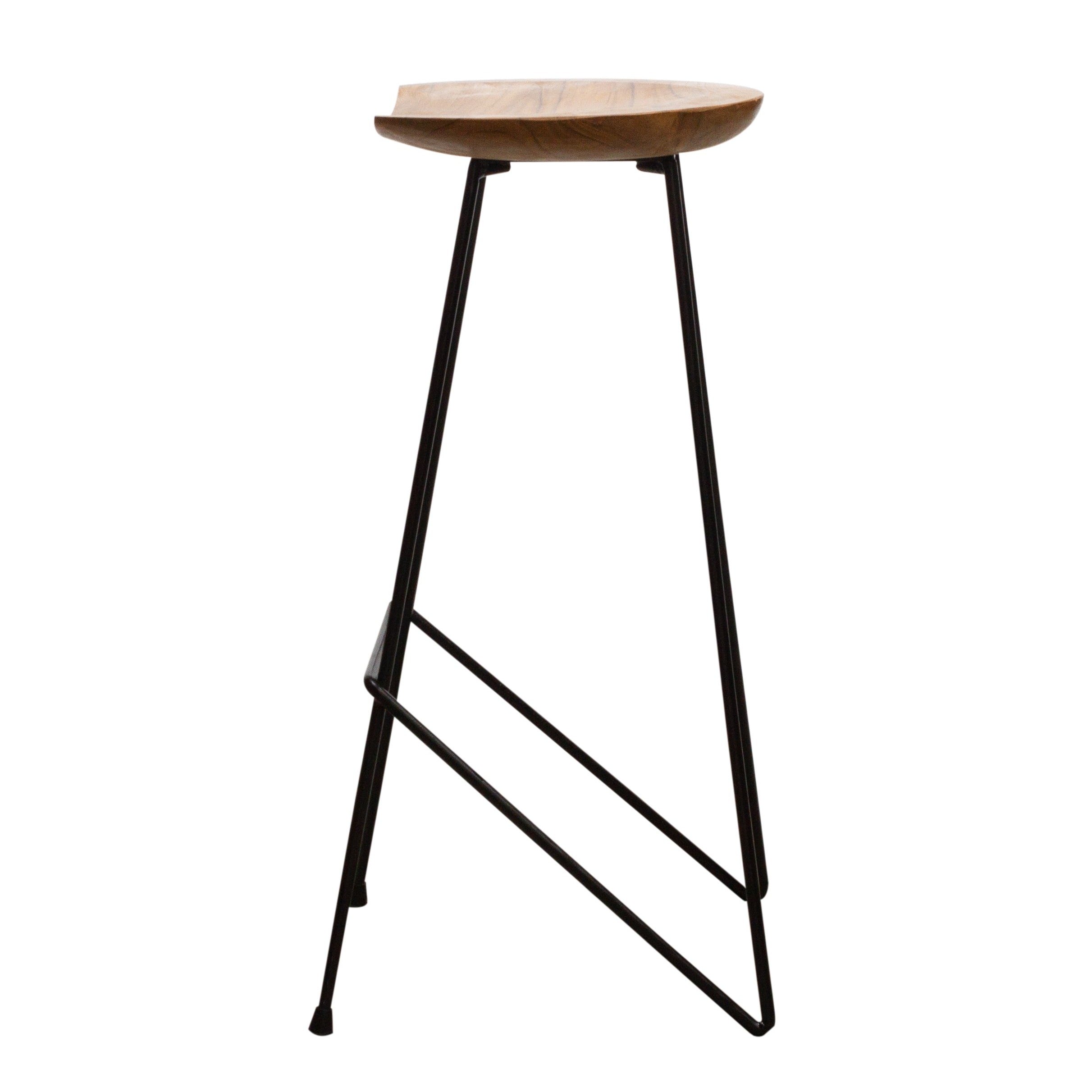 Teak Set of Two Kitchen Bar Stools