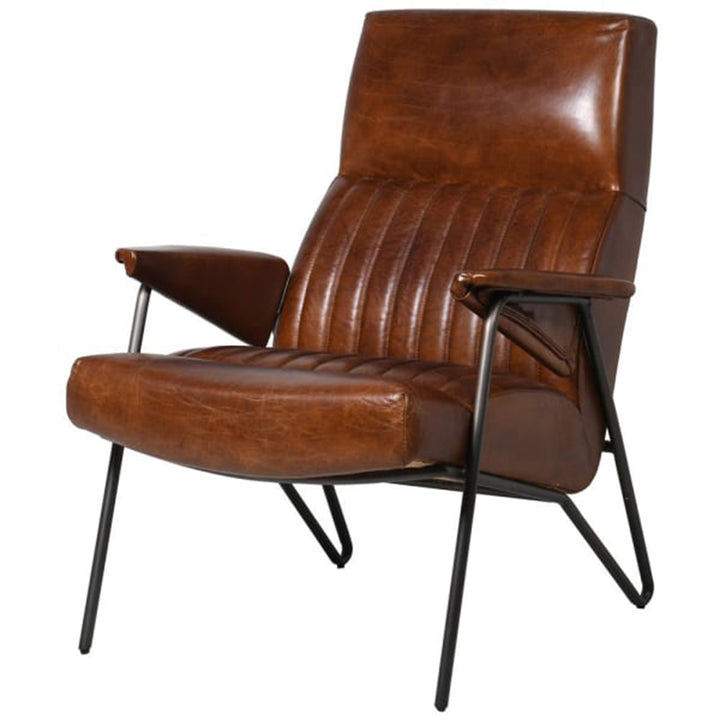 Vintage Cigar Leather Lounger Chair