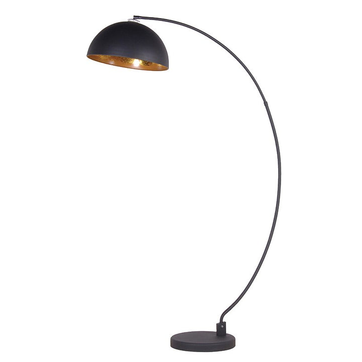 Black and Copper Curved Floor Lamp