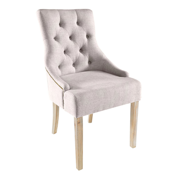 Rowico Stella Button Back Oatmeal Upholstered Chair - CLEARANCE