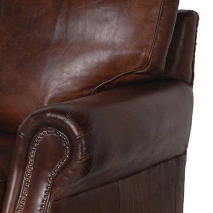 Crumple Brown Leather Armchair