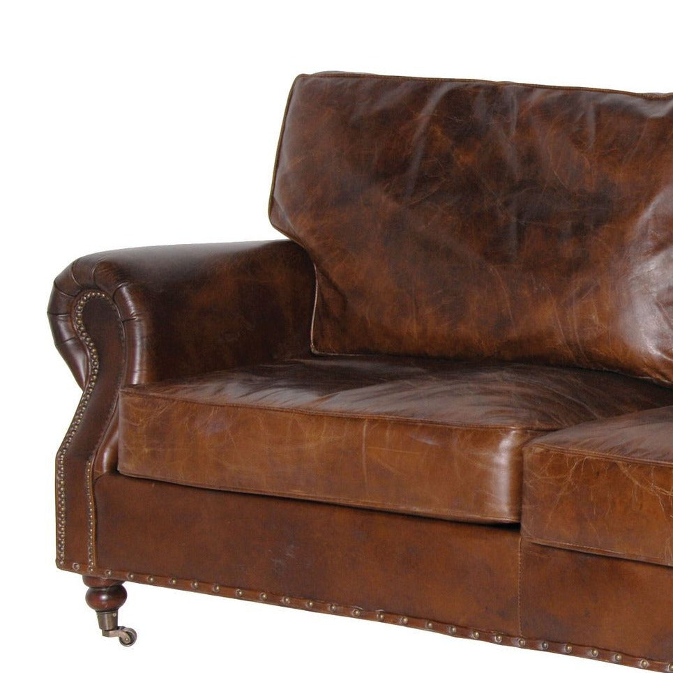 Crumple Leather Three Seater Sofa