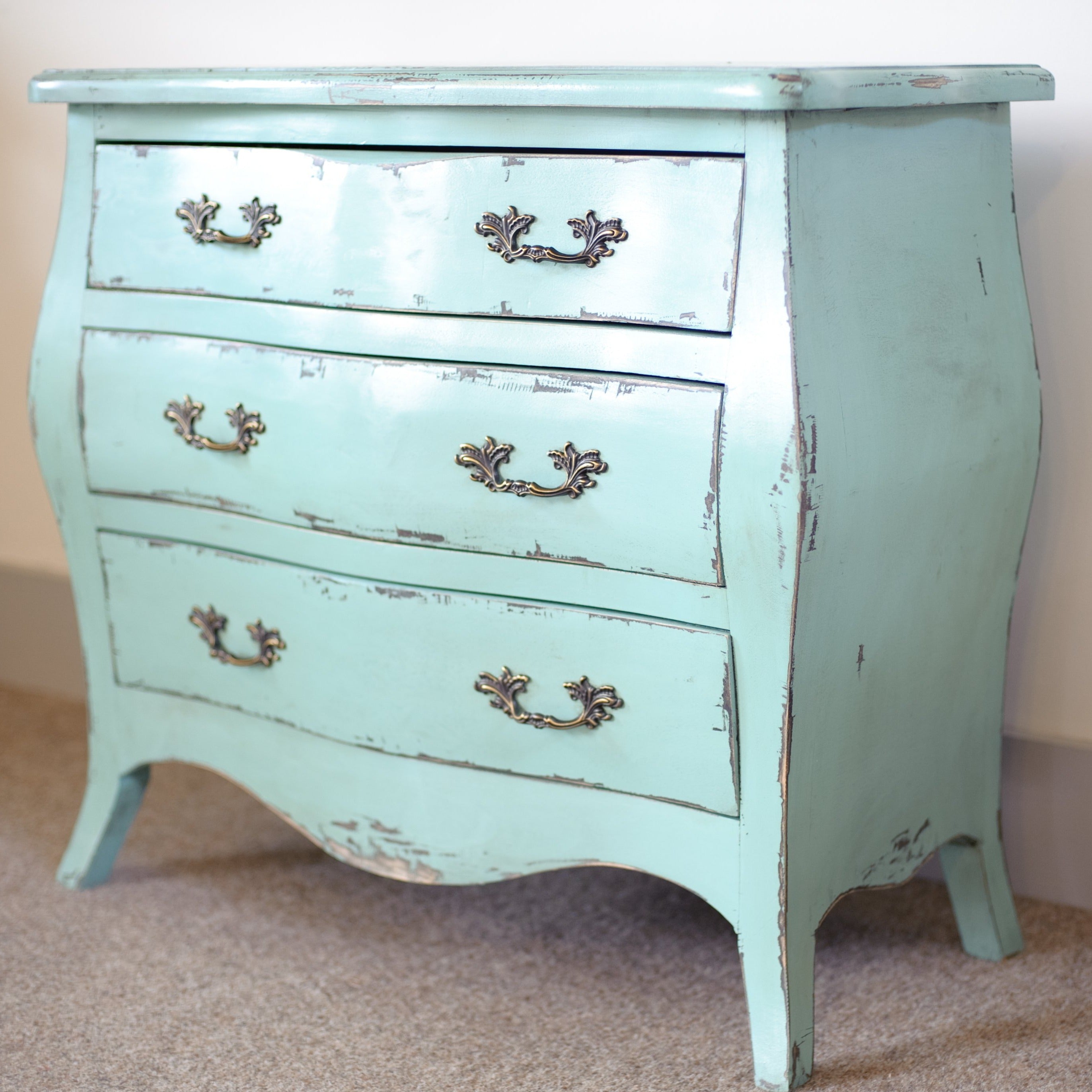 Etienne Aqua Blue Three Drawer Chest of Drawers