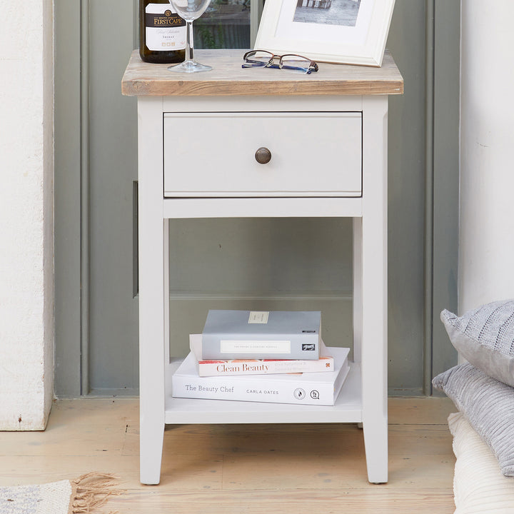 Ridley Grey One Drawer Lamp/Bedside Table - The Orchard Home and Gifts