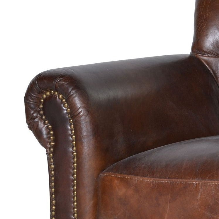 Vintage Brown Leather Armchair
