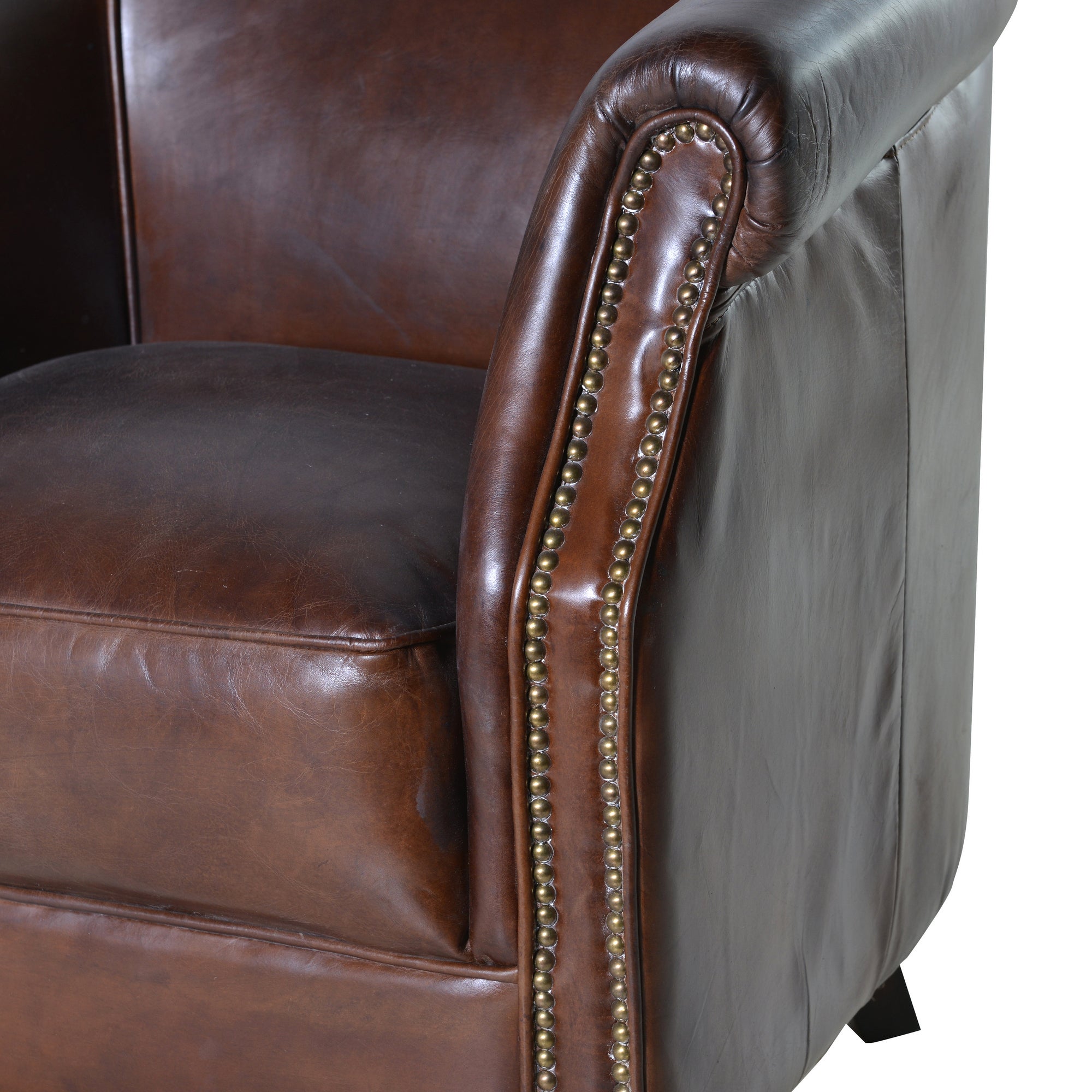 Vintage Brown Leather Club Armchair